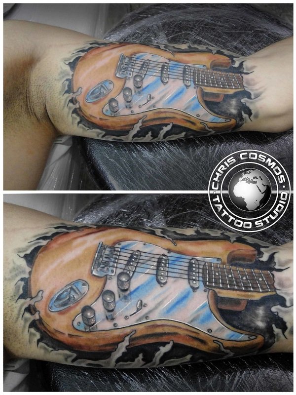 Fender stratocaster guitar  chris cosmos tattoo studio cyprus tziortzis
