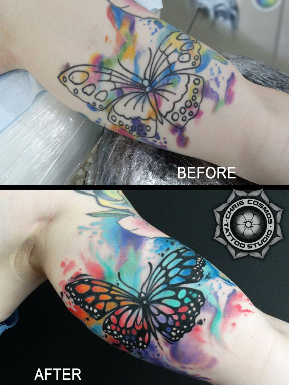 butterfly watercolor cover tattoo color cosmos limassol