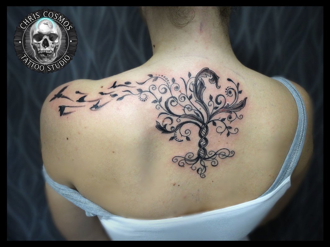 tattoo tree of life dna birds tziortzis studio chris cosmos cyprus