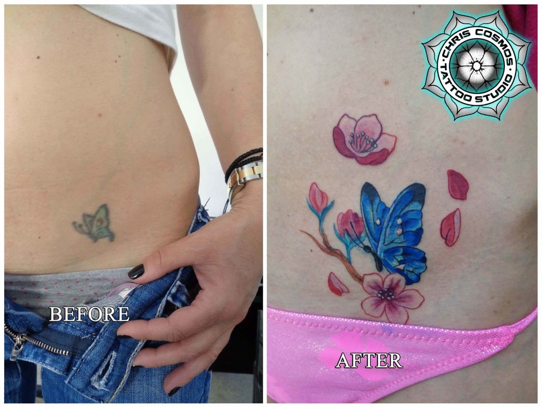 tattoo cover up butterfly cherry blossom color cosmos tattoo cyprus