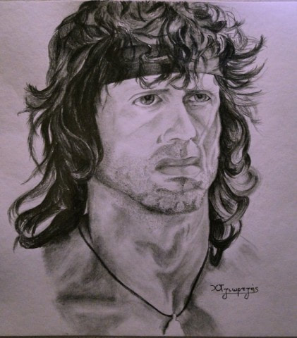 Rambo sylvester stallone portrait tziortzis