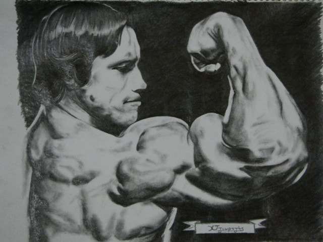 Arnold Schwarzenegger drawing portrait tziortzis
