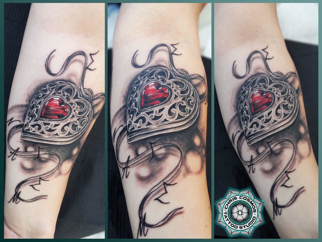 heart locket tattoo custom tziortzis studio chris cosmos cyprus