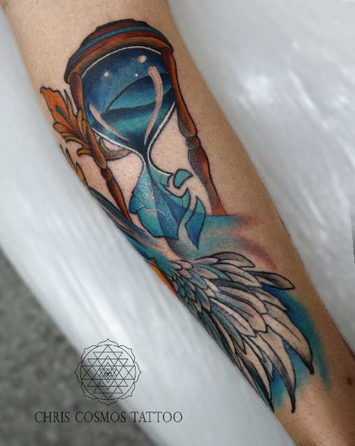 hourglass tattoo neotraditional color chris cosmos cyprus
