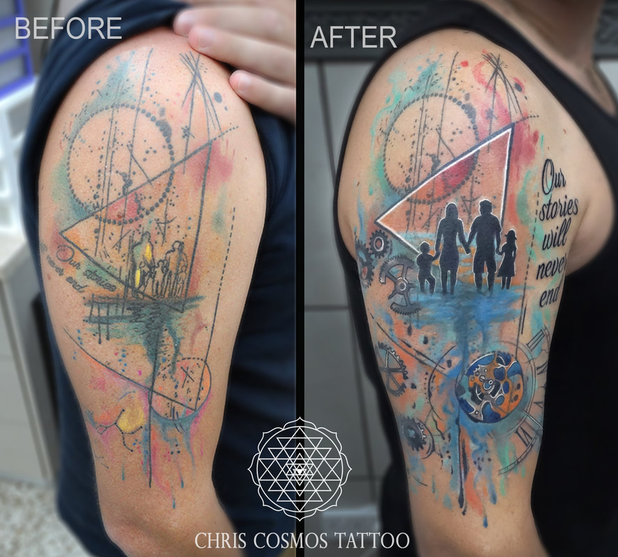 watercolor tattoo family cover color chris cosmos limassol