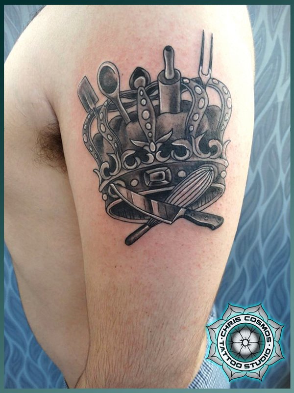 tattoo crown chef cooking cosmos chris tziortzis cyprus