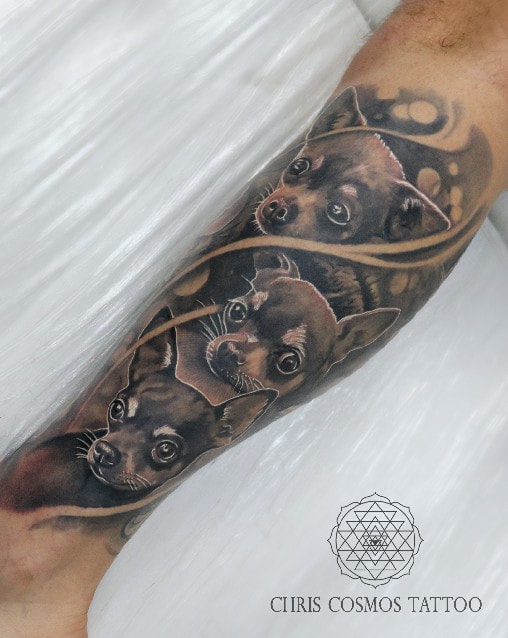 tattoo dog chihuahua realism real chris cosmos cyprus