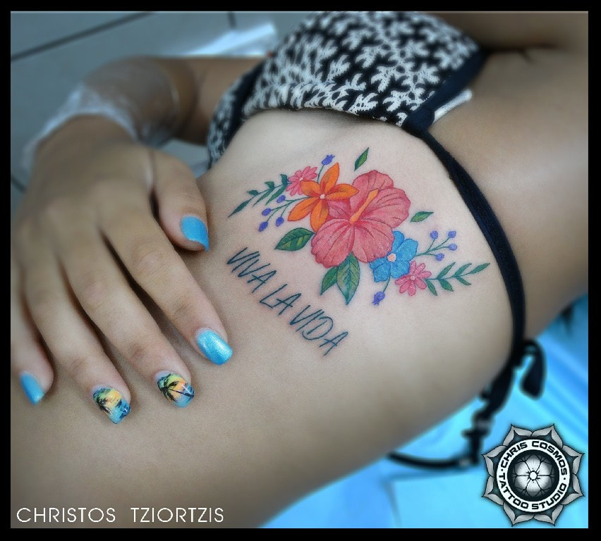tattoo viva la vida flowers color