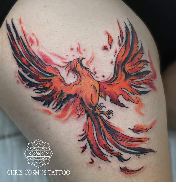 chris cosmos phoenix rising ashes tattoo